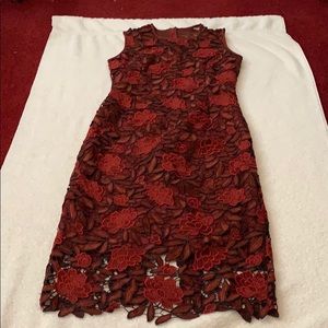 White House black market red/burgundy lace dress